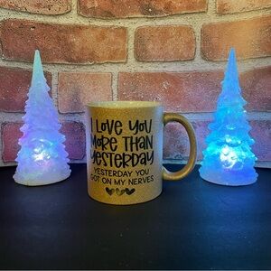 Gold glitter Coffee Mug with Heartfelt Message